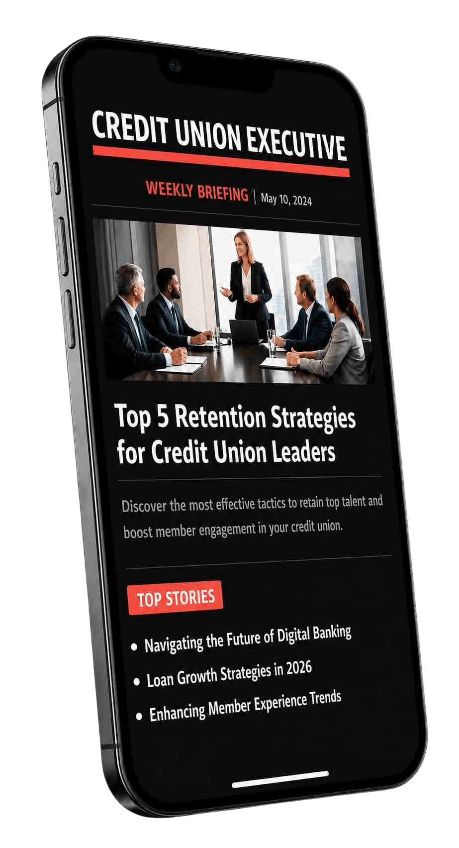 credit union executive newsletter on iphone or android